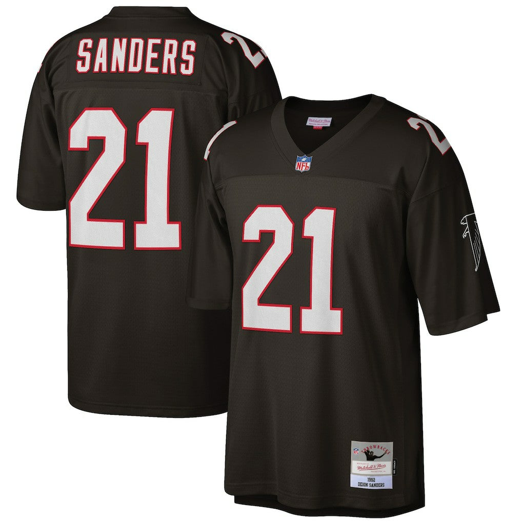 Deion Sanders Atlanta Falcons Big & Tall 1992 Retired Player Replica Jersey - Black Jerseys