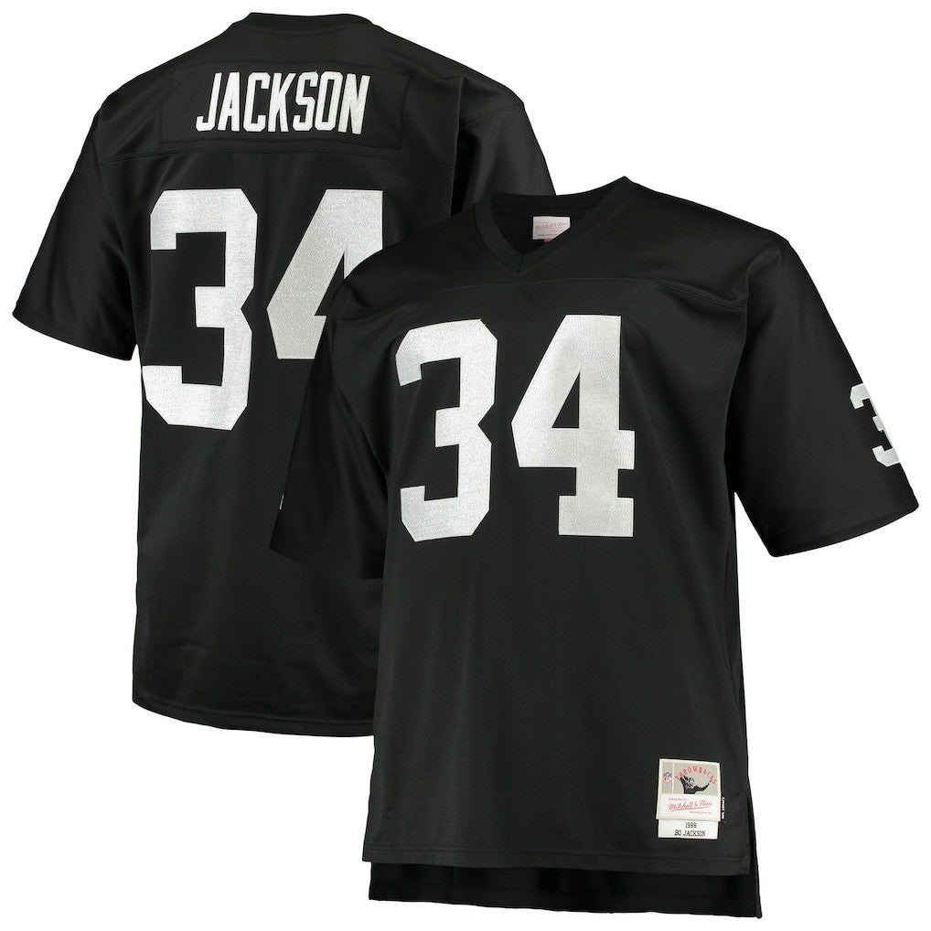 Bo Jackson Las Vegas Raiders Big & Tall 1988 Retired Player Replica Jersey - Black Jerseys