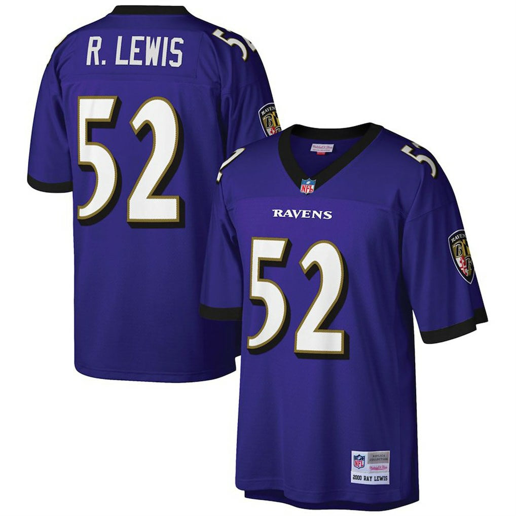 Ray Lewis Baltimore Ravens Big & Tall 2000 Retired Player Replica Jersey - Purple Jerseys