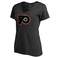 Philadelphia Flyers Women's Core Smoke V-Neck T-Shirt - Black | US 3305758