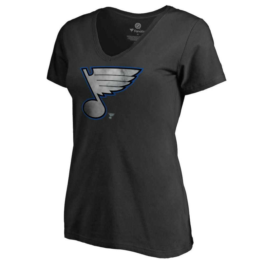St. Louis Blues Women's Core Smoke V-Neck T-Shirt - Black | US 3305761