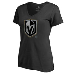 Vegas Golden Knights Women's Core Smoke V-Neck T-Shirt - Black | US 3305765
