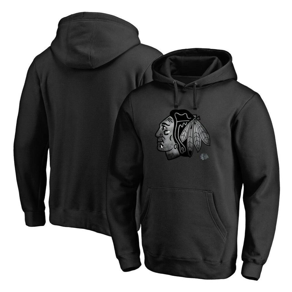 Chicago Blackhawks Core Smoke Pullover Hoodie - Black | US 3305774