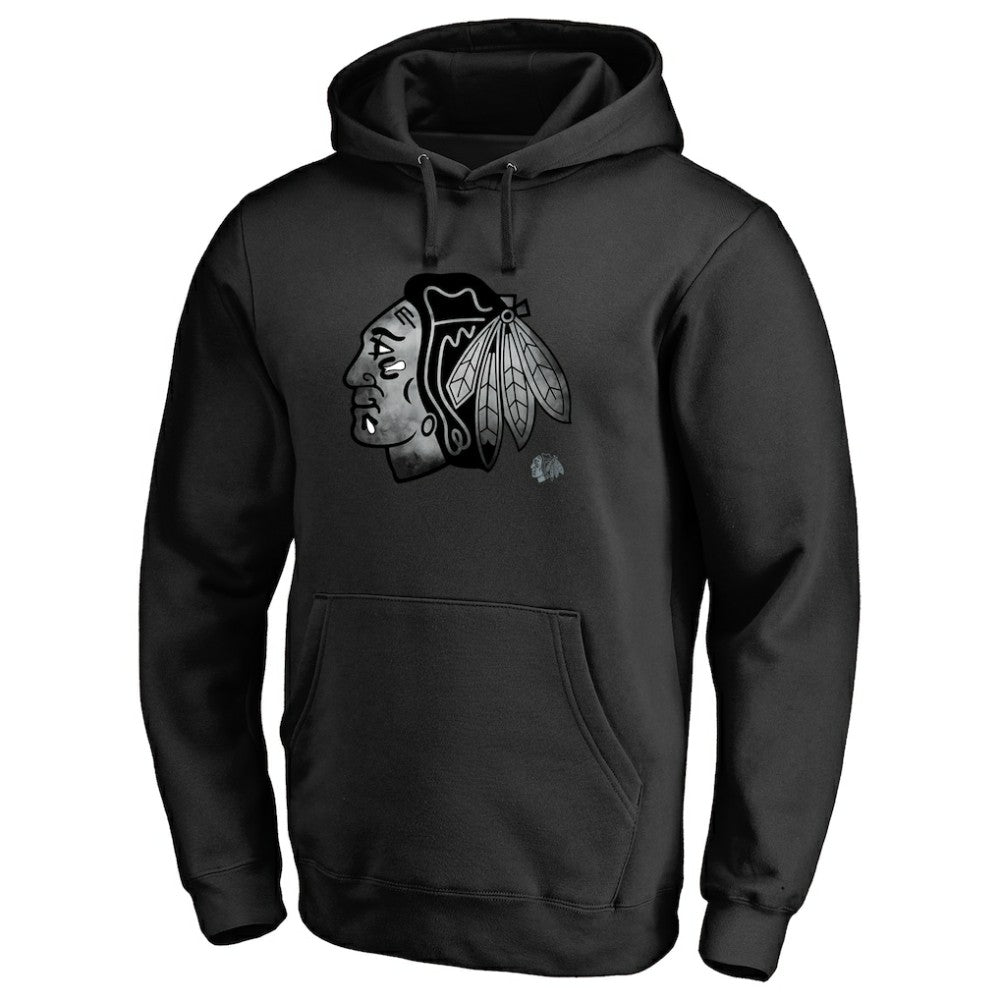 Chicago Blackhawks Core Smoke Pullover Hoodie - Black | US 3305774
