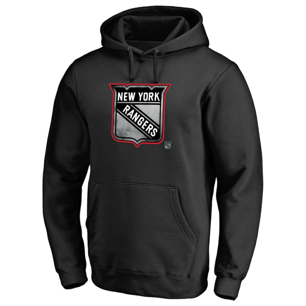 New York Rangers Core Smoke Pullover Hoodie - Black | US 3305786
