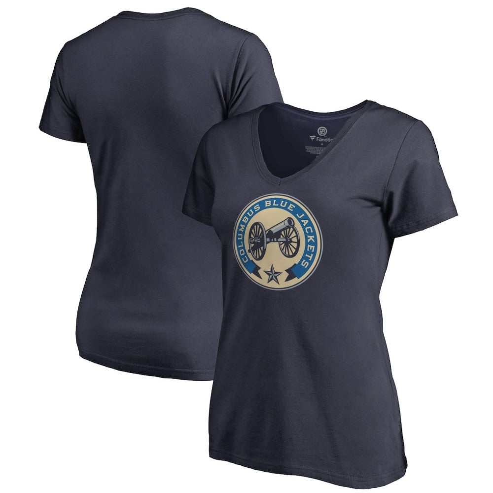 Columbus Blue Jackets Women's Team Alternate V-Neck T-Shirt - Navy | US 3309992