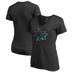 San Jose Sharks Women's Team Alternate V-Neck T-Shirt - Black | US 3310000