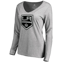 Los Angeles Kings Women's Team Alternate Long Sleeve V-Neck T-Shirt - Heather Gray | US 3310013