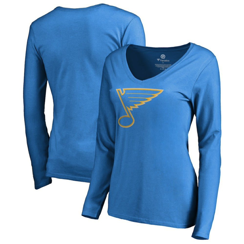 St. Louis Blues Women's Team Alternate Long Sleeve V-Neck T-Shirt - Blue | US 3310020