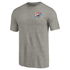 Oklahoma City Thunder Primary Logo Left Chest Distressed Tri-Blend T-Shirt Gray outlet