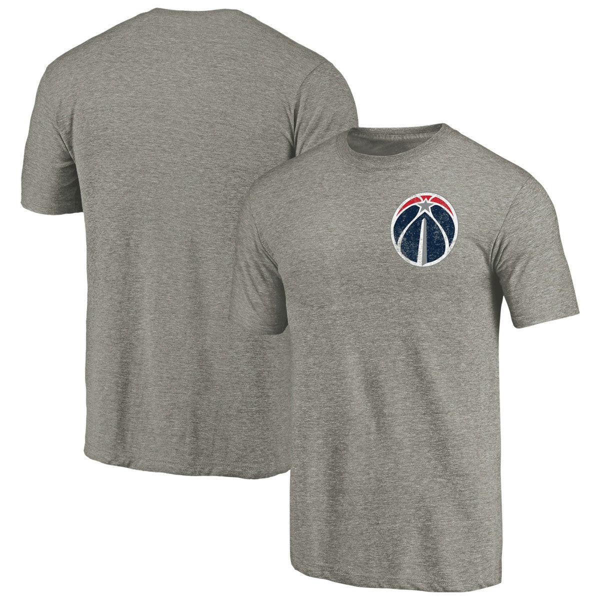 Washington Wizards Primary Logo Left Chest Distressed Tri-Blend T-Shirt Gray outlet