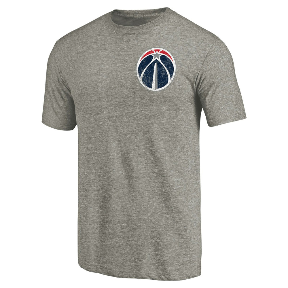 Washington Wizards Primary Logo Left Chest Distressed Tri-Blend T-Shirt Gray outlet