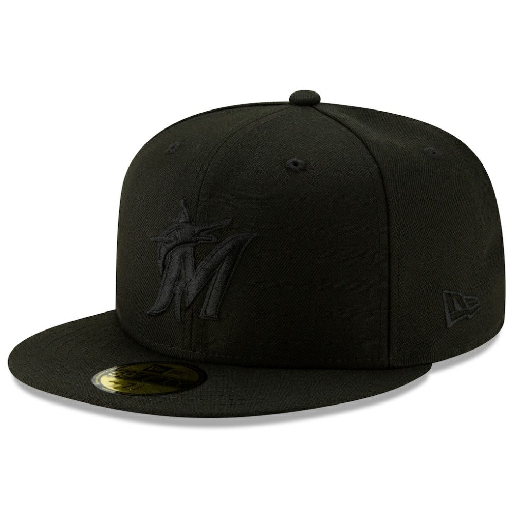 Miami Marlins New Era 2019 Black-on-Black 59FIFTY Fitted Hat - Black Hats