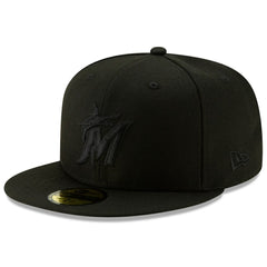 Miami Marlins New Era 2019 Black-on-Black 59FIFTY Fitted Hat - Black Hats