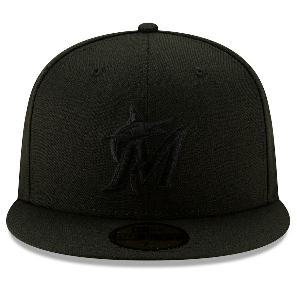 Miami Marlins New Era 2019 Black-on-Black 59FIFTY Fitted Hat - Black Hats