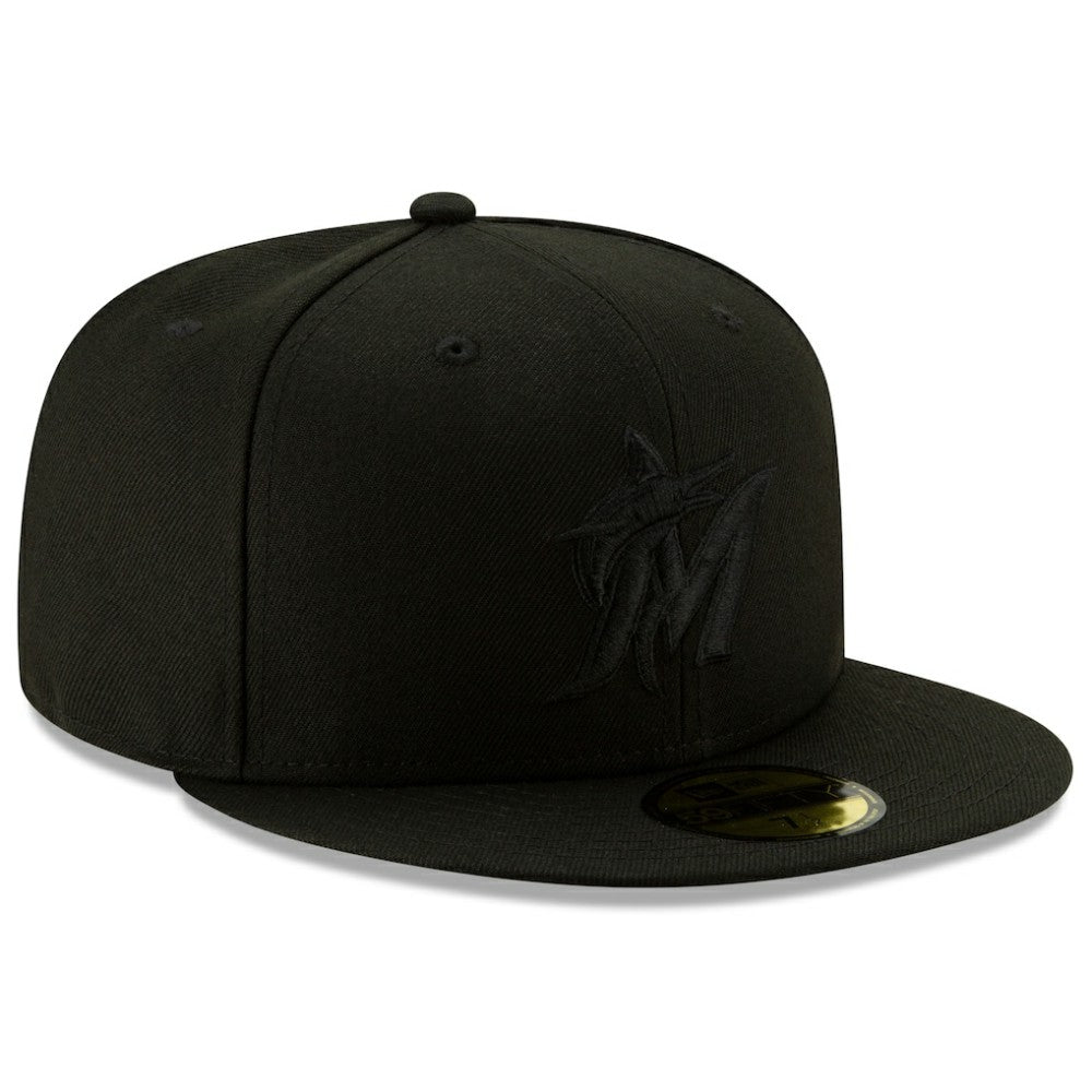 Miami Marlins New Era 2019 Black-on-Black 59FIFTY Fitted Hat - Black Hats