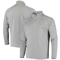 Miami Marlins Vineyard Vines Performance Sankaty Half-Zip Pullover Top - Heather Gray Pullover