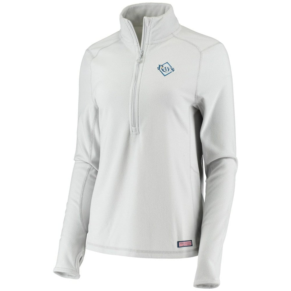 Tampa Bay Rays Vineyard Vines Women's Performance Grid Half-Zip Pullover Top - Gray Pullover