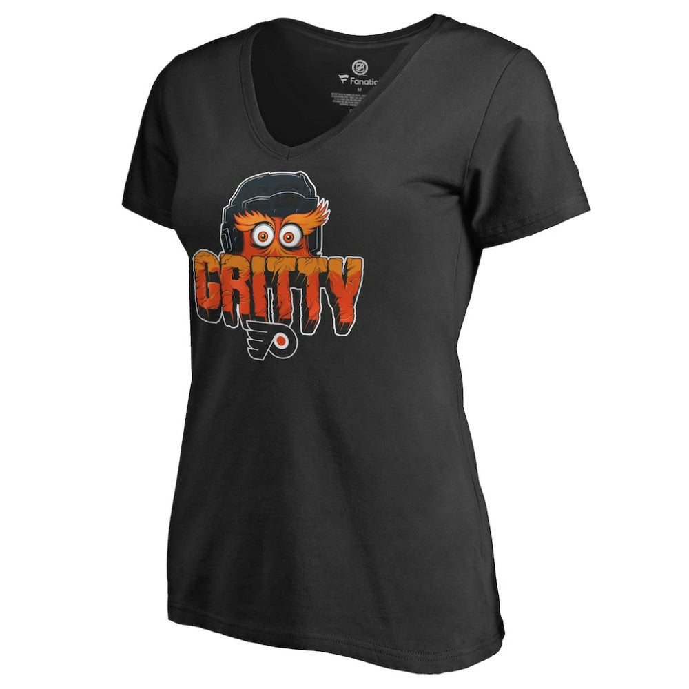 Philadelphia Flyers Women's Go Gritty V-Neck T-Shirt - Black | US 3342931