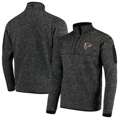 Atlanta Falcons Antigua Fortune Quarter-Zip Pullover Jacket - Heather Black Pullover