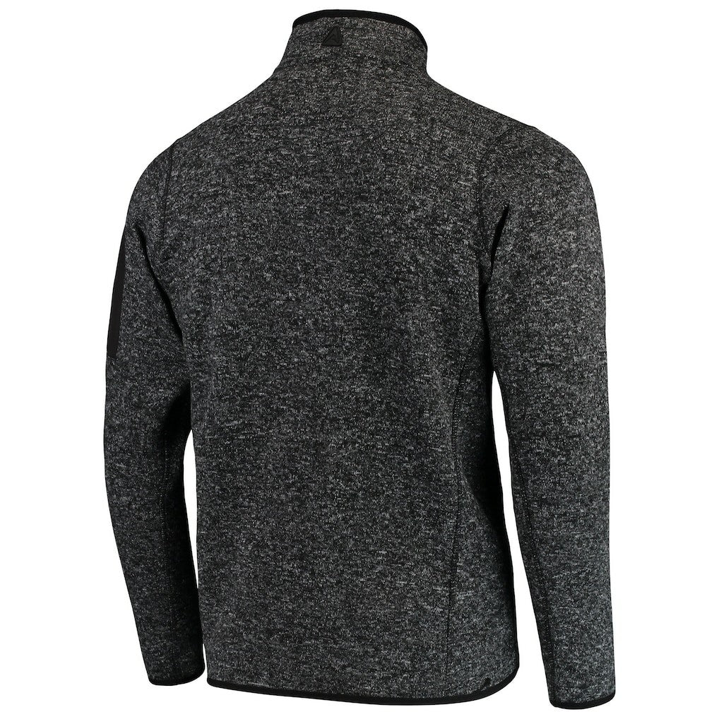 Atlanta Falcons Antigua Fortune Quarter-Zip Pullover Jacket - Heather Black Pullover