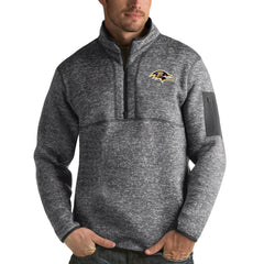 Baltimore Ravens Antigua Fortune Quarter-Zip Pullover Jacket - Charcoal Pullover