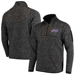 Buffalo Bills Antigua Fortune Quarter-Zip Pullover Jacket - Heathered Black Pullover