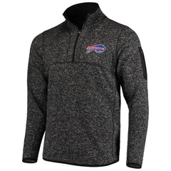 Buffalo Bills Antigua Fortune Quarter-Zip Pullover Jacket - Heathered Black Pullover