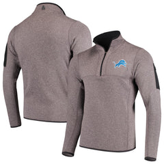 Detroit Lions Antigua Fortune Quarter-Zip Pullover Jacket - Charcoal Pullover