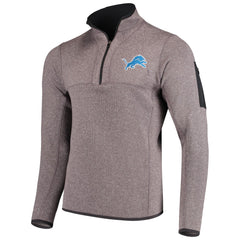 Detroit Lions Antigua Fortune Quarter-Zip Pullover Jacket - Charcoal Pullover