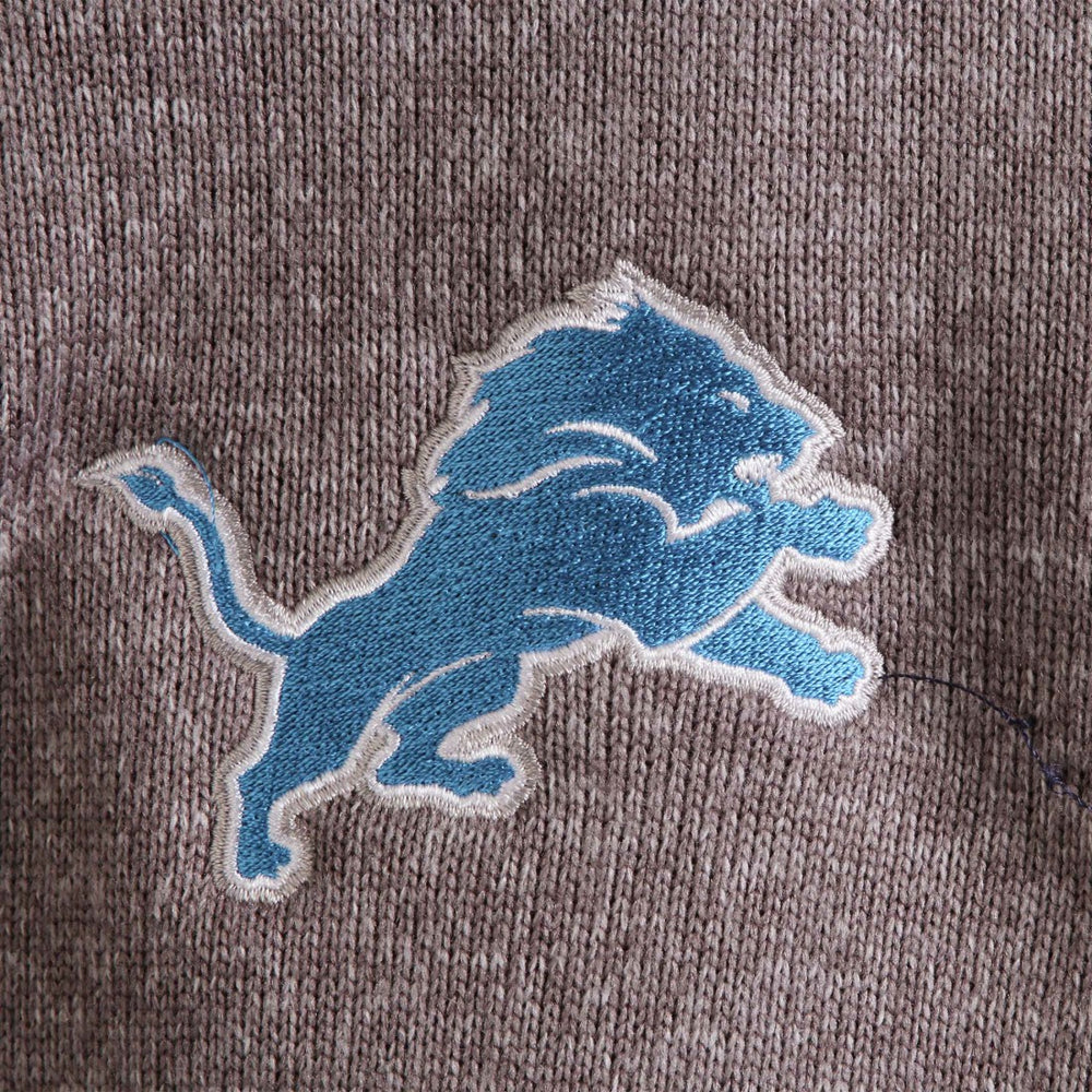 Detroit Lions Antigua Fortune Quarter-Zip Pullover Jacket - Charcoal Pullover
