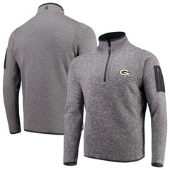 Green Bay Packers Antigua Fortune Quarter-Zip Pullover Jacket - Charcoal Pullover