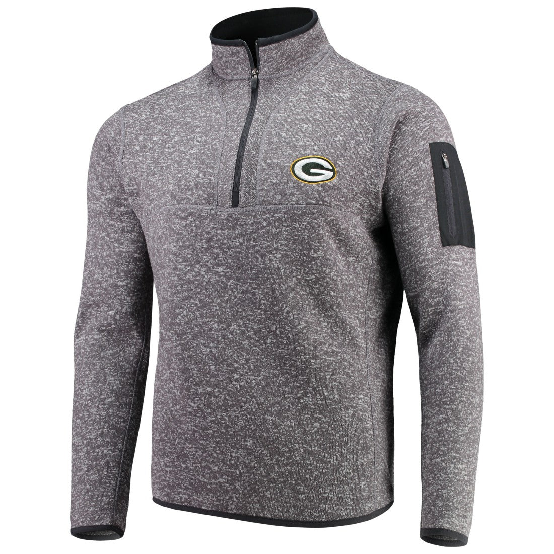 Green Bay Packers Antigua Fortune Quarter-Zip Pullover Jacket - Charcoal Pullover