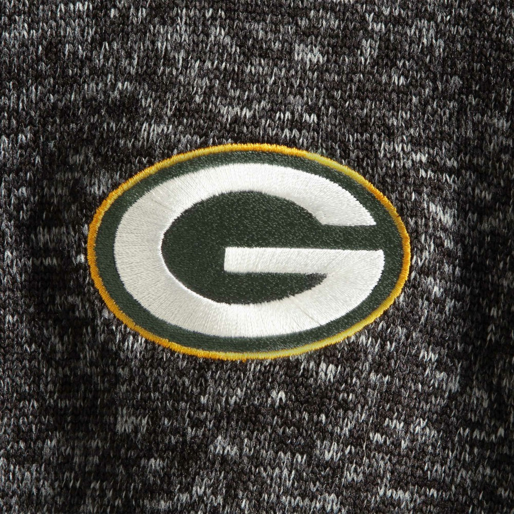 Green Bay Packers Antigua Fortune Quarter-Zip Pullover Jacket - Heather Black Pullover