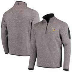Minnesota Vikings Antigua Fortune Quarter-Zip Pullover Jacket - Charcoal Pullover