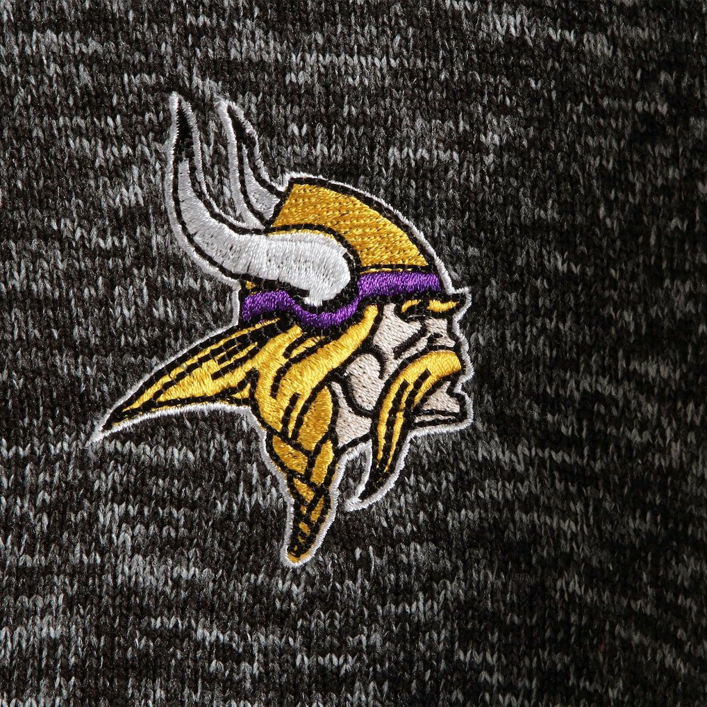 Minnesota Vikings Antigua Fortune Quarter-Zip Pullover Jacket - Heather Black Pullover