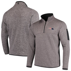 New England Patriots Antigua Fortune Quarter-Zip Pullover Jacket - Charcoal Pullover