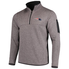 New England Patriots Antigua Fortune Quarter-Zip Pullover Jacket - Charcoal Pullover
