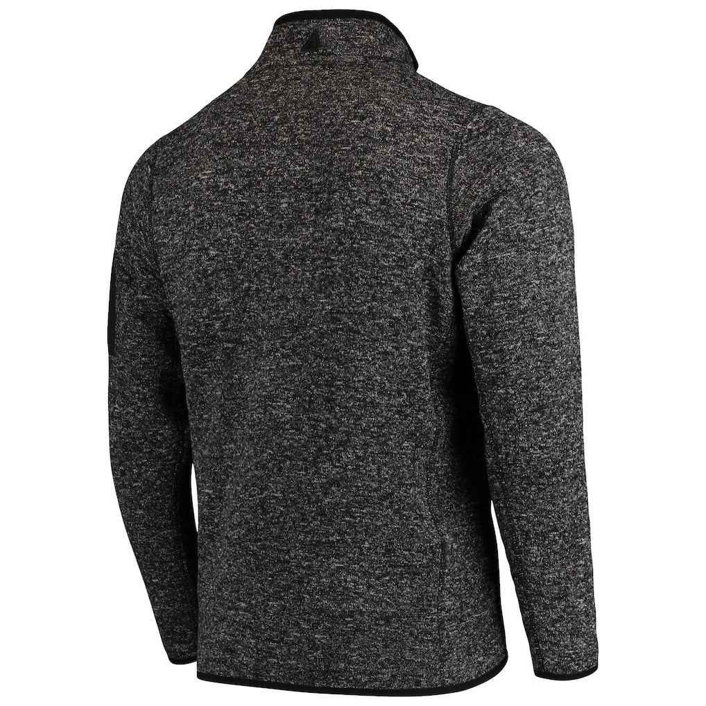 New Orleans Saints Antigua Fortune Quarter-Zip Pullover Jacket - Heather Black Pullover