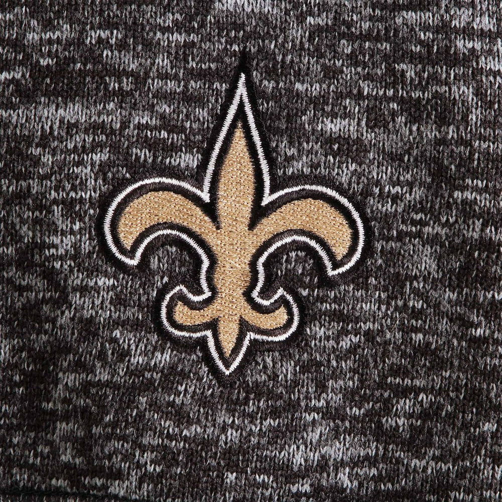 New Orleans Saints Antigua Fortune Quarter-Zip Pullover Jacket - Heather Black Pullover