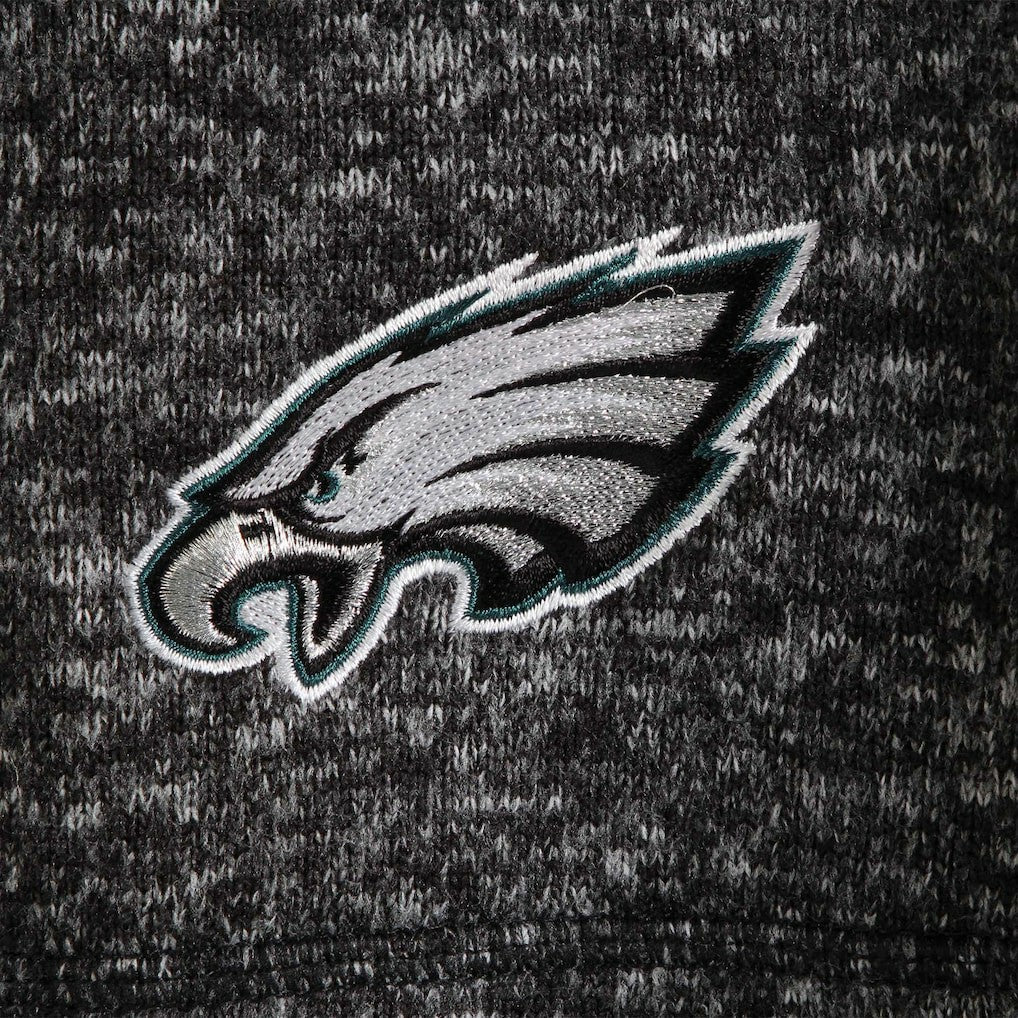 Philadelphia Eagles Antigua Fortune Quarter-Zip Pullover Jacket - Heather Black Pullover