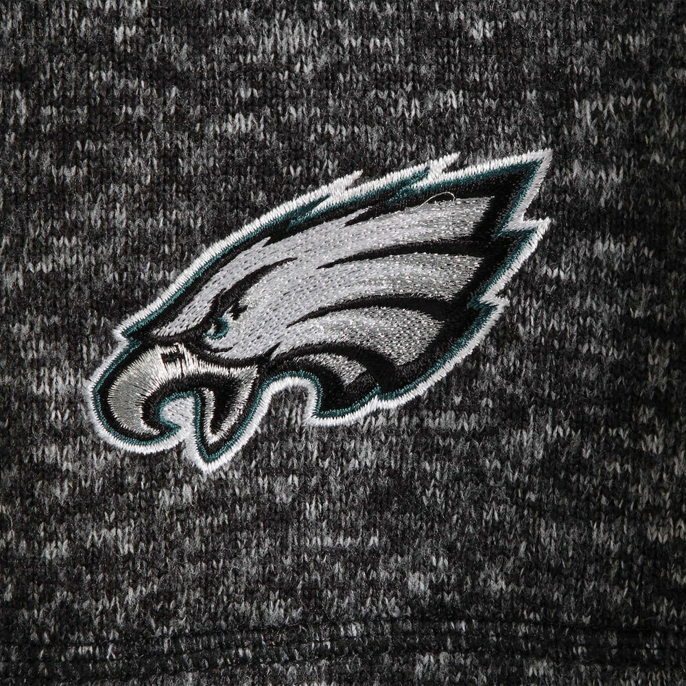 Philadelphia Eagles Antigua Fortune Quarter-Zip Pullover Jacket - Heather Black Pullover
