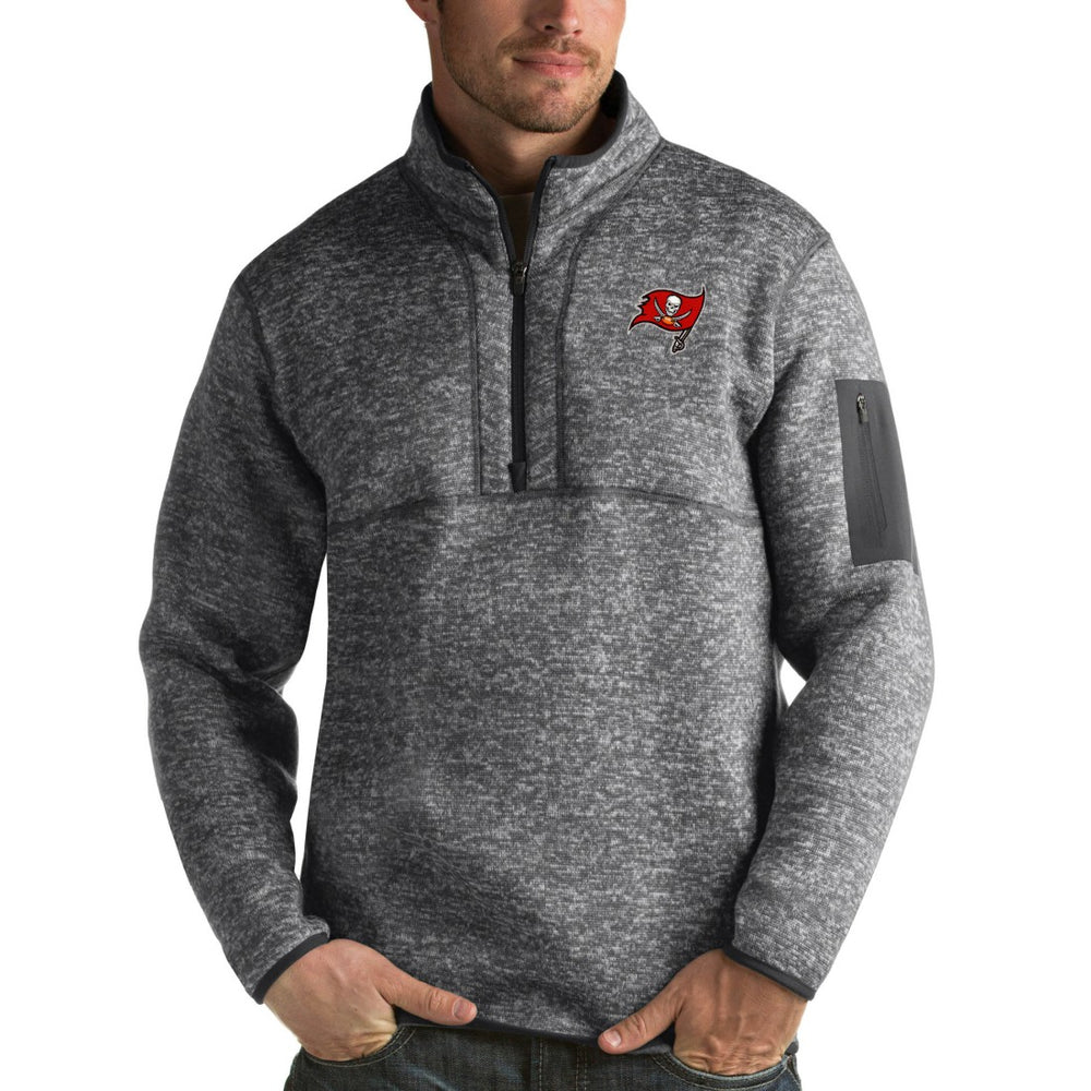 Tampa Bay Buccaneers Antigua Fortune Quarter-Zip Pullover Jacket - Charcoal Pullover