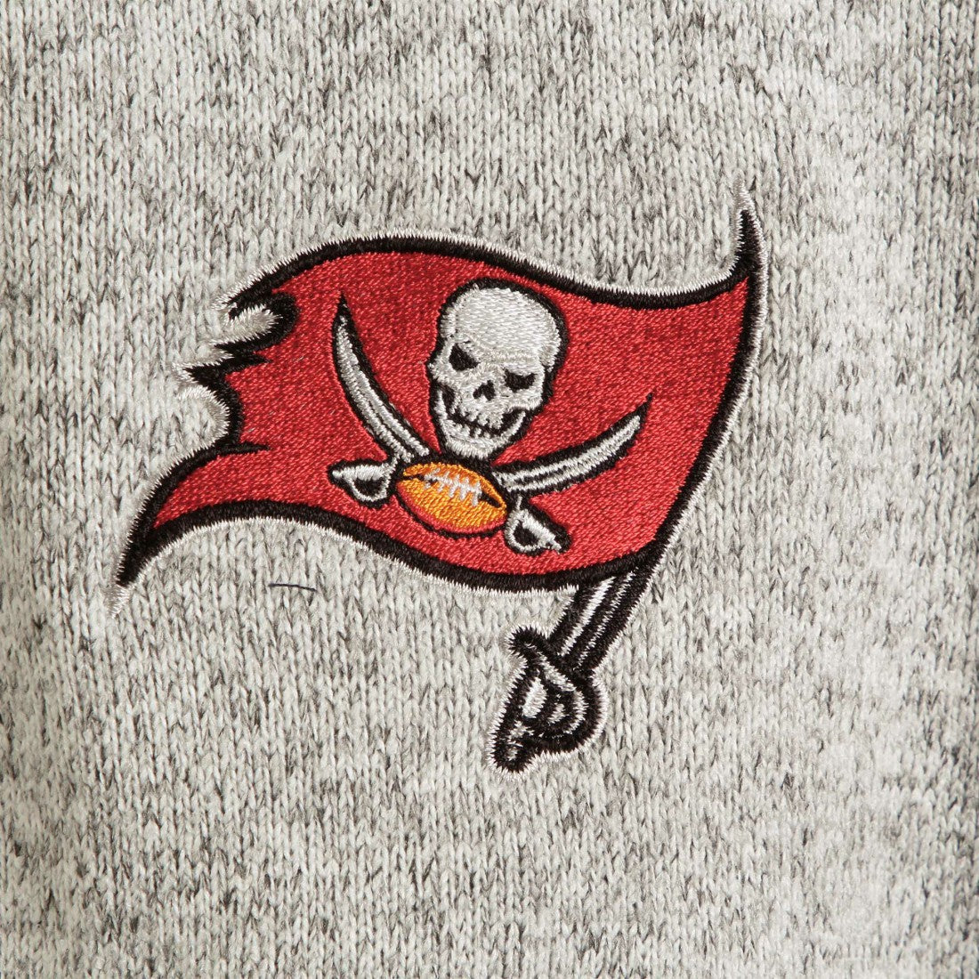 Tampa Bay Buccaneers Antigua Fortune Quarter-Zip Pullover Jacket - Heather Black Pullover