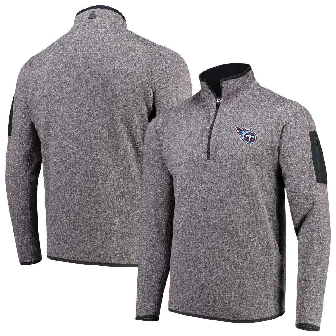 Tennessee Titans Antigua Fortune Quarter-Zip Pullover Jacket - Charcoal Pullover