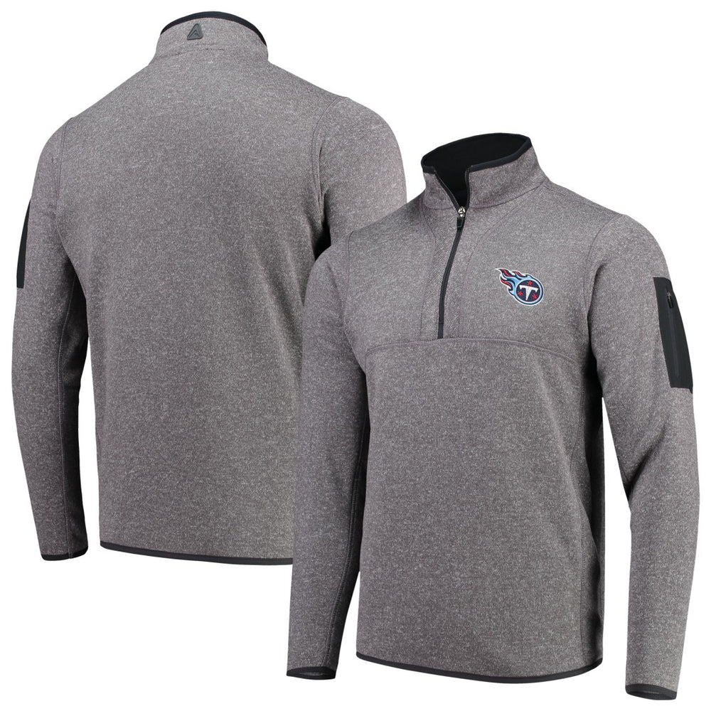 Tennessee Titans Antigua Fortune Quarter-Zip Pullover Jacket - Charcoal Pullover