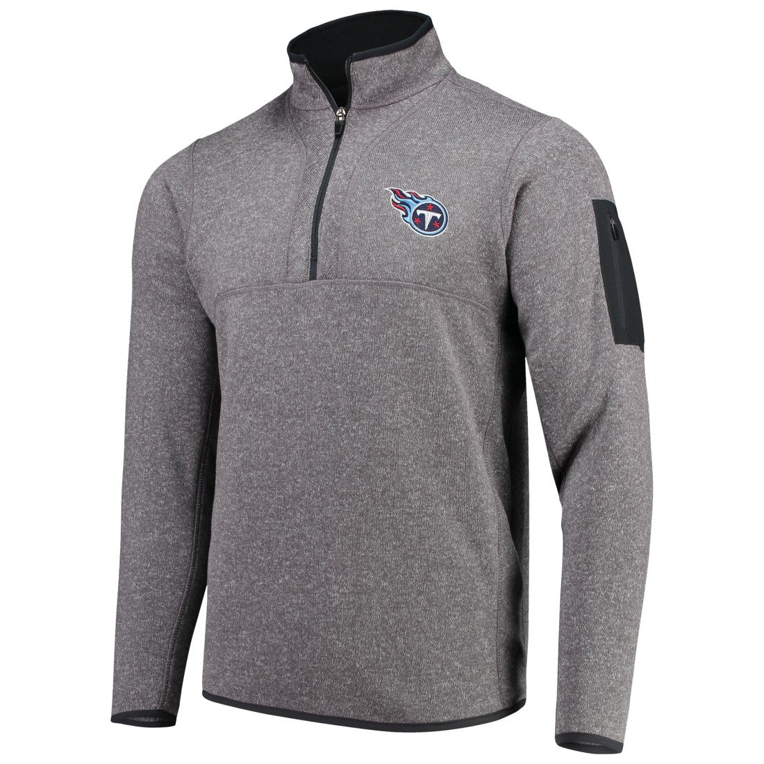 Tennessee Titans Antigua Fortune Quarter-Zip Pullover Jacket - Charcoal Pullover