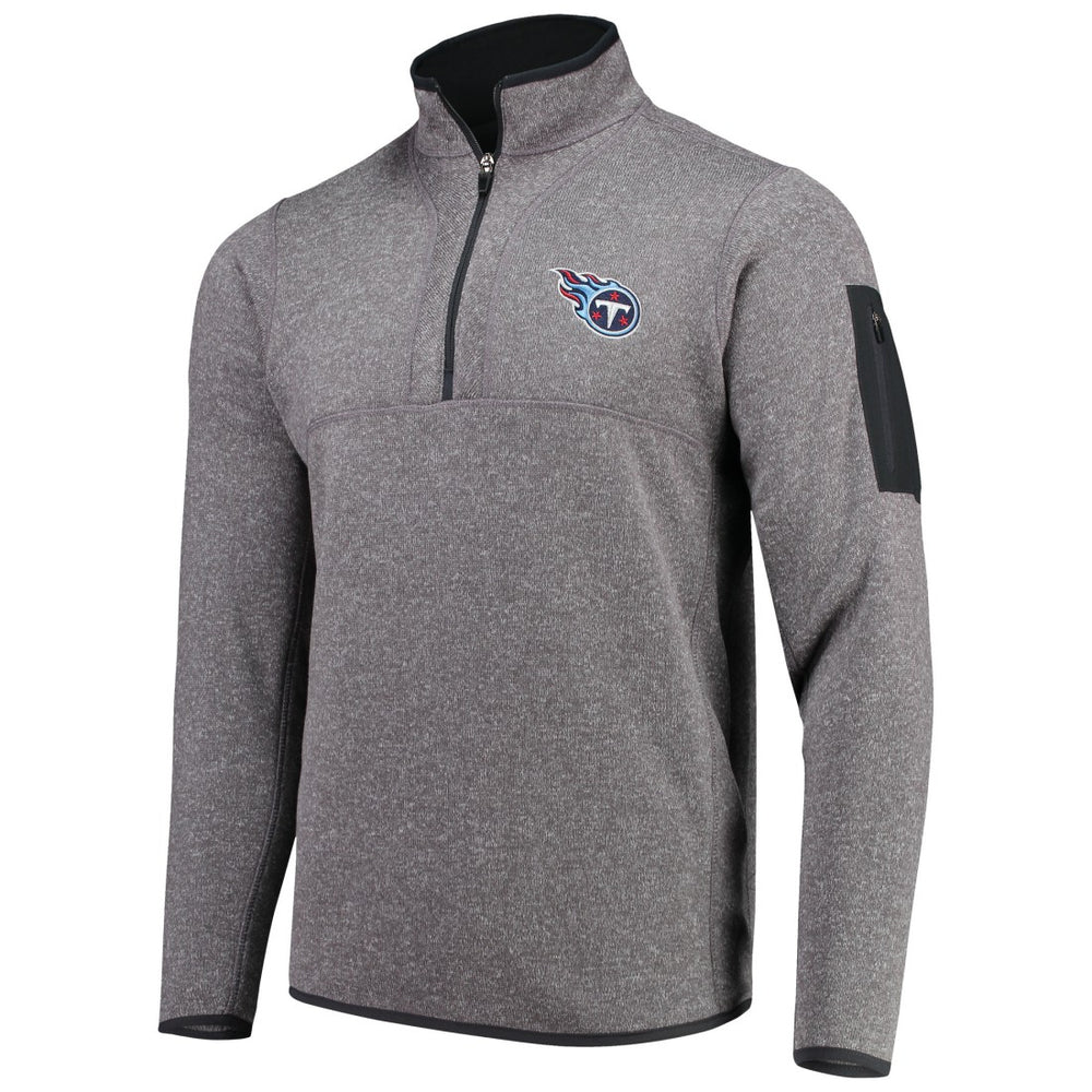 Tennessee Titans Antigua Fortune Quarter-Zip Pullover Jacket - Charcoal Pullover