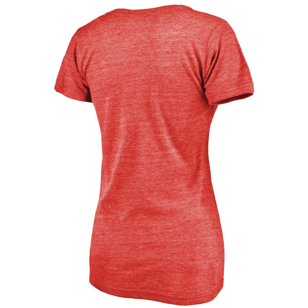 Martin Brodeur New Jersey Devils Fanatics Women's Hall of Fame V-Neck Tri-Blend T-Shirt - Red | US 3344795