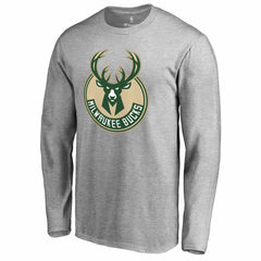 Giannis Antetokounmpo Milwaukee Bucks Team Backer Name & Number Long Sleeve T-Shirt Heathered Gray outlet